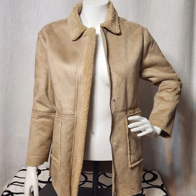Chaqueta de Gamuza Zara Sherpa Tostada Talla 13-14 Cremallera Completa Cuello Foto 1 de 4