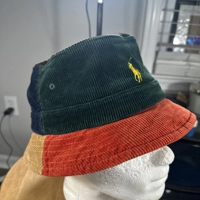 Polo Ralph Lauren осени цвет блока вельвет ведро дробилка шляпа размер L / XL - Изображение 1 из 4