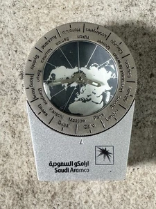 Vintage Saudi Aramco World Time Clock - Dual Time Zone Travel Desk Clock - Bild 1 von 6