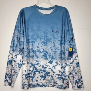 Camisa de manga larga Huk Fishing Pursuit para hombre talla M azul - nueva con etiquetas - SPF30 - Imagen 1 de 3