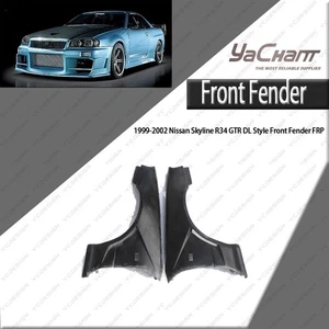 Kit parafango anteriore in fibra di vetro stile DL per Nissan Skyline R34 GTR 1999-2002 - Foto 1 di 10