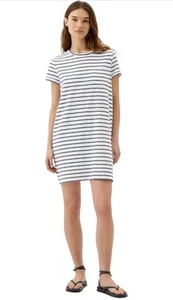 GAP Navy White Stripe Cotton T-Shirt Pocket Dress Women's Size Medium NEW - Picture 1 of 10
