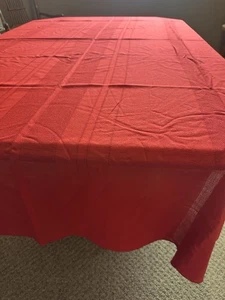Christmas Red Tablecloth stripped woven textured pattern rectangle - Picture 1 of 9