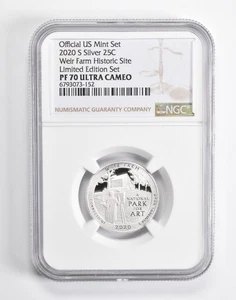PF70 UCAM 2020-S Silver Weir Farm Hist. Site Quarter Limited Edition NGC *3309 - Picture 1 of 5