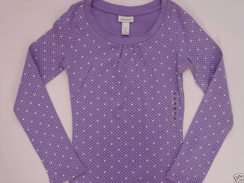 NUEVO CON ETIQUETAS Camisa Top Limited Too Purple Lavanda Lunares Manga Larga LS 10  Foto 1 de 1