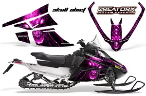 ARCTIC CAT F SERIES SNOWMOBILE GRAPHICS KIT CREATORX DECALS SKULL CHIEF PINK - Bild 1 von 1