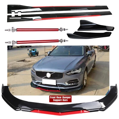 Front Bumper Lip Splitter Spoiler For Volvo S40 S60 S80 2006-2018 Gloss Black - Imagem 1 de 4