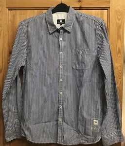 Peter Werth Mens Long Sleeve Blue Striped Cotton Shirt Size 4 (medium) - Picture 1 of 9