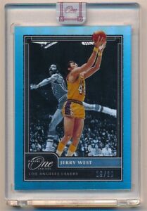 JERRY WEST 2020/21 PANINI ONE AND ONE #171 BLUE HOLO PRIZMS LAKERS SP #19/30