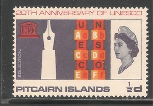 Pitcairn Islands #64 (CD323) VF MINT LH - 1966 1/2p UNESCO / Education - Picture 1 of 1