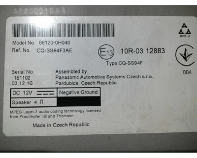 AUTORADIO SMEG RECEPTEUR TELEMATIQUE CITROEN C1   861200H040  2514774 - Photo 1/3