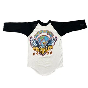 Van Halen 1984 Tour Of The World Concert Raglan Shirt Small Band Rock Vintage - Picture 1 of 10