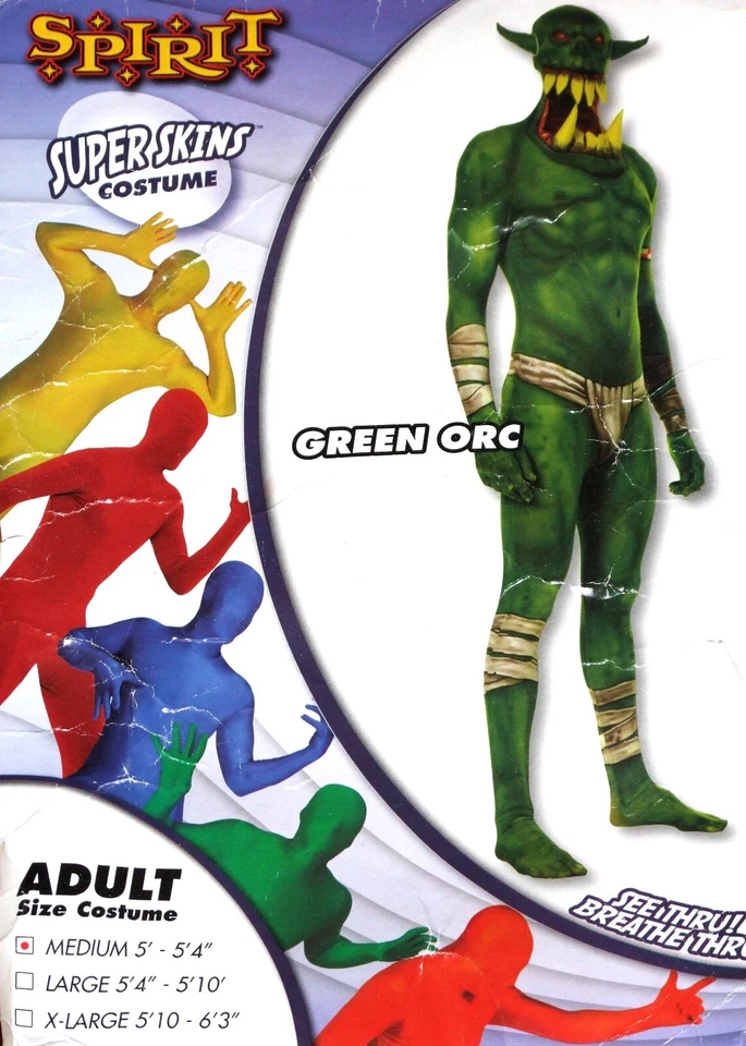 Disfraz Spirit Halloween Super Skins Orco Verde - Adulto Mediano 5' a 5'4" Foto 1 de 1