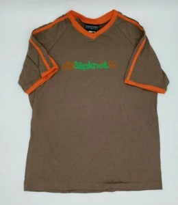 Slipknot T-Shirt Mens Medium Heavy Metal Rock Brown Orange Piping Free Shipping - Picture 1 of 5