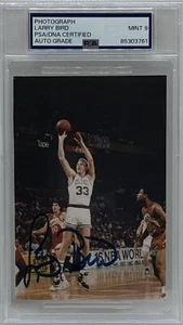 PSA DNA 9 Auto Larry Bird DNA Signed ✍️ 3.5x5 Players Of The Decade Photo x/1980 - Picture 1 of 2