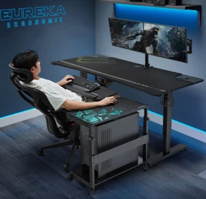 EUREKA ERGONÓMICO Altura Ajustable Computadora Torre Soporte 2 Niveles ATX-Case CPU - Imagen 1 de 13