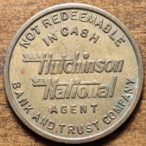 Ficha de estacionamiento Hutchinson, Kansas KS Hutchinson National Agent Bank & Trust - Imagen 1 de 4