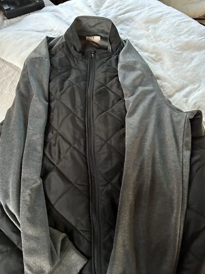 Grand Slam Fleece Jacket Quilted Front Full Zip Black and Gray Men's XL - Image 1 of 3