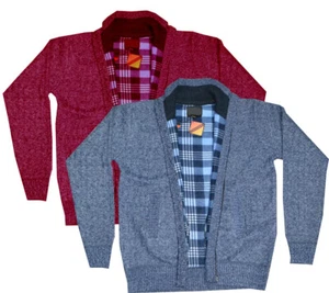 Herren Premium Strickjacke mit durchgehendem Reißverschluss gestrickte Winterjacke Vlies gefütterte Taschen M-XXL  - Bild 1 von 3