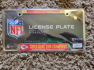 Super Bowl 58 Champions Kansas City Chiefs Metal License Plate Frame - Picture 1 of 2