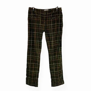 Pantaloni in velluto a coste verde Pilcro e la stampa della lettera plaid n. 28 Boho 100% cotone - Foto 1 di 7
