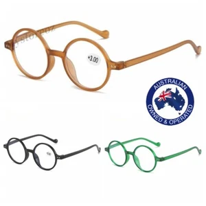 Mens Ladies Magnifying Eyewear Fashion Nerd Round Reading Glasses - Bild 1 von 13