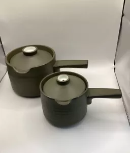 Denby Chevron Lidded Soup / Gravy Handled Pans With Pouring Spout - Picture 1 of 5