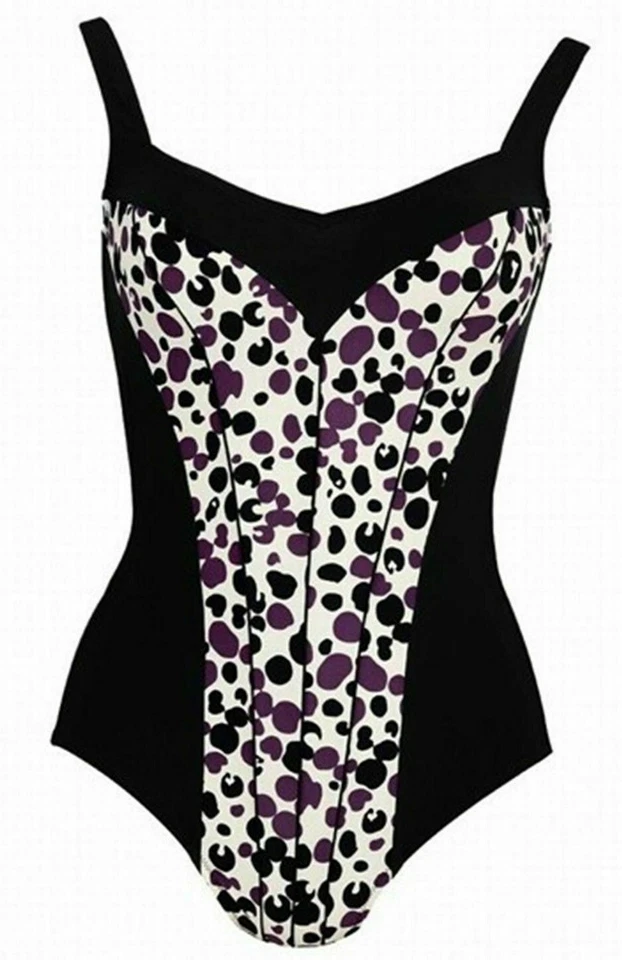 Costume da bagno Anita Teresa nero viola effetto modellante costume da bagno  - Immagine 1 di 1