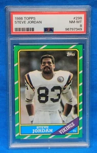 1986 TOPPS # 298 Steve Jordan RC PSA 8 NM-MT # 96797349  MINNESOTA VIKINGS !!! - Picture 1 of 2