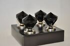 4 Drawer Knobs Handles Large Black Glass Crystal style Acrylic door Pulls Silver