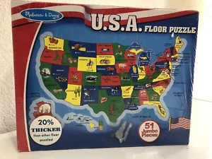 Melissa & Doug Floor Puzzle USA Map 51 Piece 3 ft x 2 ft United States Geography - Picture 1 of 1