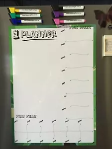 A3 All in 1 Daily Weekly Yearly Planner Organiser Magnet Fridge Whiteboard 2pens - Picture 1 of 7