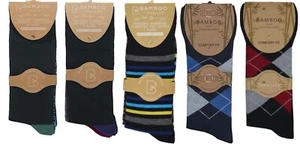 3 Pair Mens Super Soft Comfort Fit Bamboo Non Binding Gentle Grip Healthy Socks - Picture 1 of 8