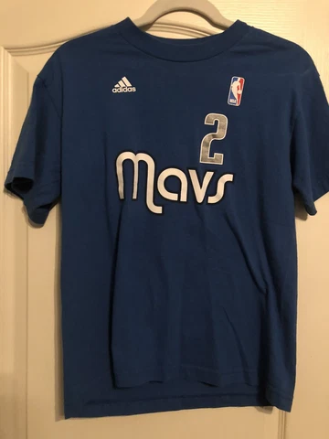 Adidas Dallas Mavericks Blue Jason Kidd NBA Jersey T-shirt Mavs youth Large Vtg Cover