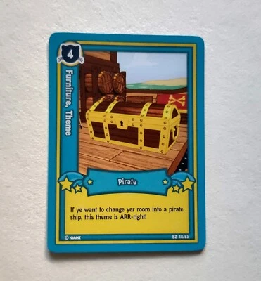 Webkinz Tarjeta Coleccionable Serie 2 Muebles, Tema Pirata B2-48/85 Foto 1 de 2