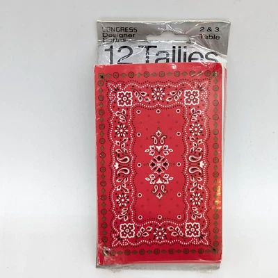 Винтажный 2 и 3-Table мост Tallies красный бандана конгресс дизайнер серии новый из старых запасов запечатанный - Изображение 1 из 3