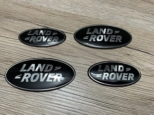 Kit 4 Stemmi Ovali Land Rover Ant. Post. E Laterali Per Discovery Sport Neri - Foto 1 di 5