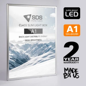A1 Silver Clip/Snap Frame LED Display/Sign Light Box Menu Board, Backlit Poster - Picture 1 of 7