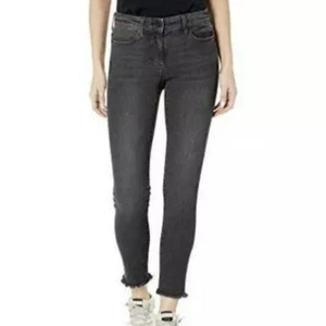 NWT Goodthreads Women's 29R Black Mid-Rise Skinny Jeans with Raw Hem & Stretch - Picture 1 of 7