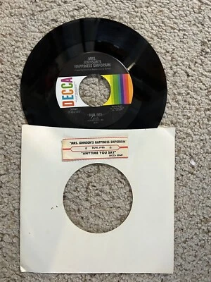 BURL IVES {70s Folk-Pop 45} MRS JOHNSON'S HAPPINESS EMPORIUM / ANYTIME.. EX - Image 1 of 2