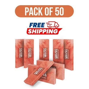 Himalayan Salt Tiles 8x4x1 Pack of 50 For Salt Spa, Sauna Walls & Home Decor - Picture 1 of 13