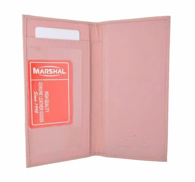 Cubierta de chequera de cuero genuino lisa rosa ¡¡NUEVA!!! Foto 1 de 4