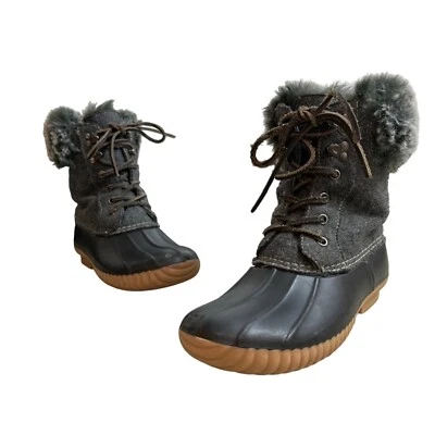 Botas de invierno Report gris imitación piel recortadas tweed goma pato talla 7,5 Foto 1 de 4