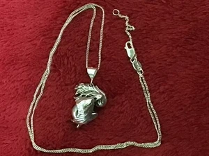 Sterling silver hand carved Sleeping Nude Angel Pendant 18" necklace fantasy - Picture 1 of 12