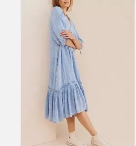 Free People Maya Midi Hemdblusenkleid Damen Freizeit Buttondown Midi Light Denim XS - Bild 1 von 10