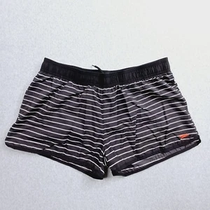 Speedo Shorts Womens Large Black White Striped Boardshorts Swimwear Drawstring - Picture 1 of 13