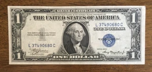 1935 A $1 one dollar Silver Certificate note uncirculated LC Block - Picture 1 of 2