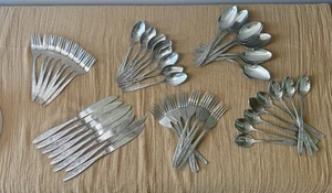 Vintage EKCO ETERNA Rose Catillion FLATWARE Complete Set for 8 (48 total pieces) - Picture 1 of 4