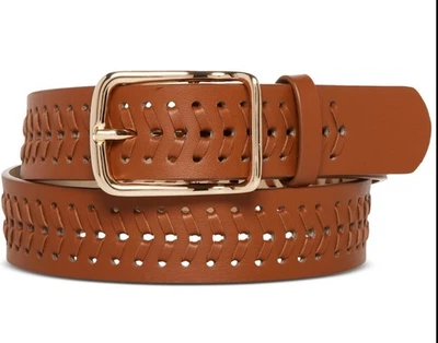 Cinturón de mujer Steve Madden Whipstitch imitación cuero coñac M Foto 1 de 2