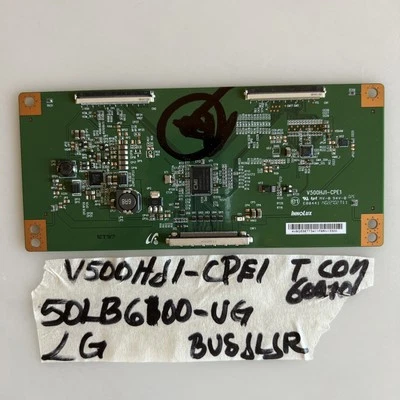 LG OEM T Con Board-Model 50LB6100-UG Version BUSJLJR  Part V500HJ1-CPE1 - Image 1 of 3